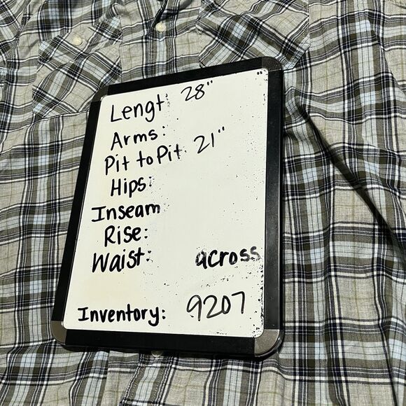 Banana Republic Shirt Mens M Black Tan Plaid Camden Fit Short Sleeve Button Up - Picture 10 of 10